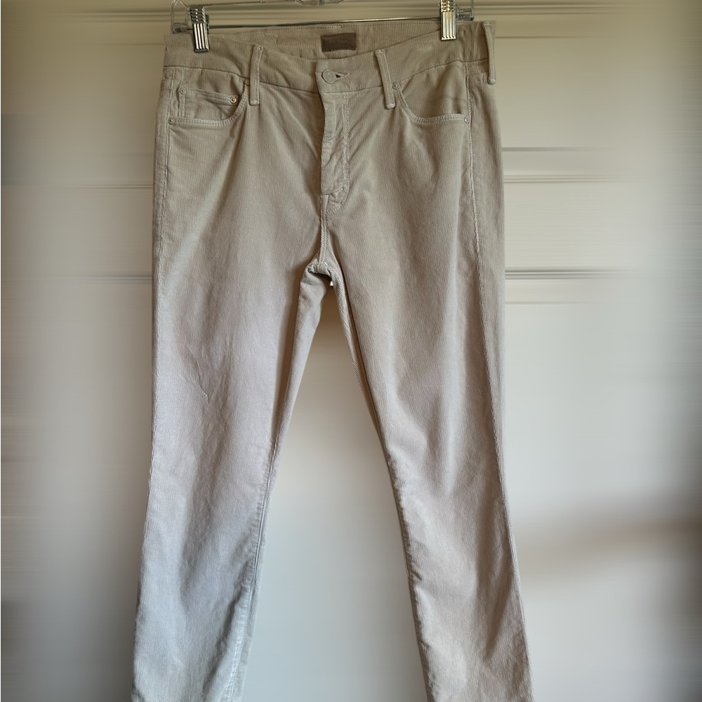 MOTHER Skinny Pants in Light Beige